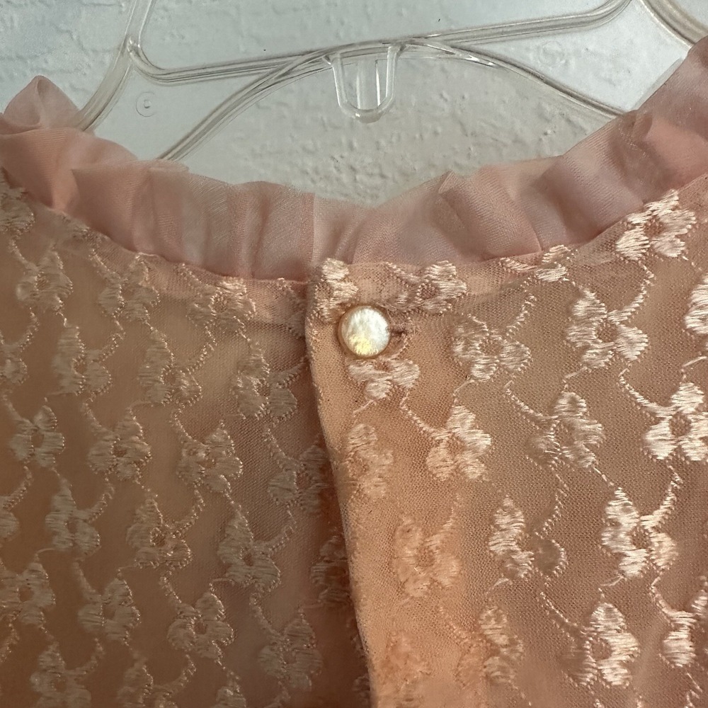 Vintage Sweet N Sassy Dress Peach Ruffles 80s 1980s Layered Pageant Cottagecore - Picture 16 of 16